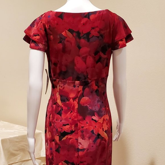 NWT LAUREN RALPH LAUREN Flutter Sleeve Dress- Floral Pattern - Picture 3 of 6